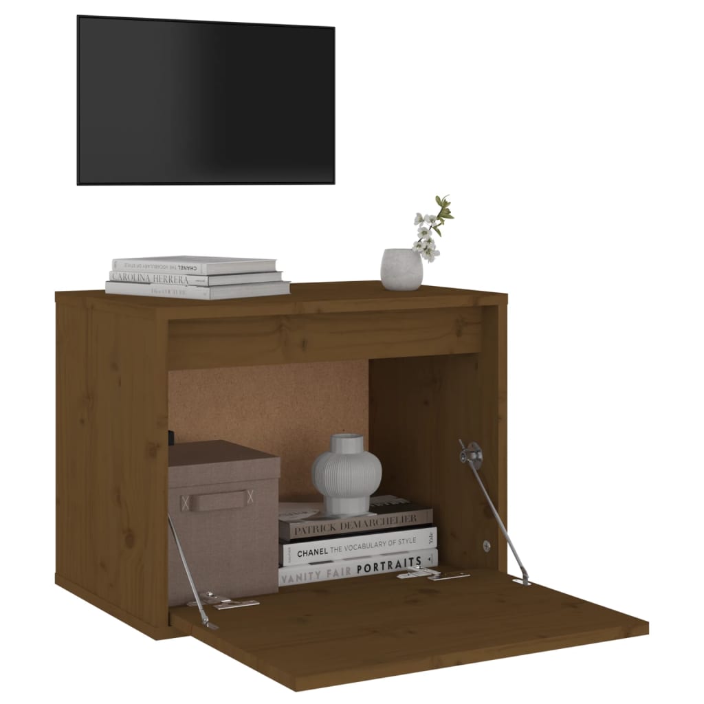 Wandkast 45x30x35 cm massief grenenhout honingbruin is nu te koop bij PeponiXL, paradijselijk wonen!