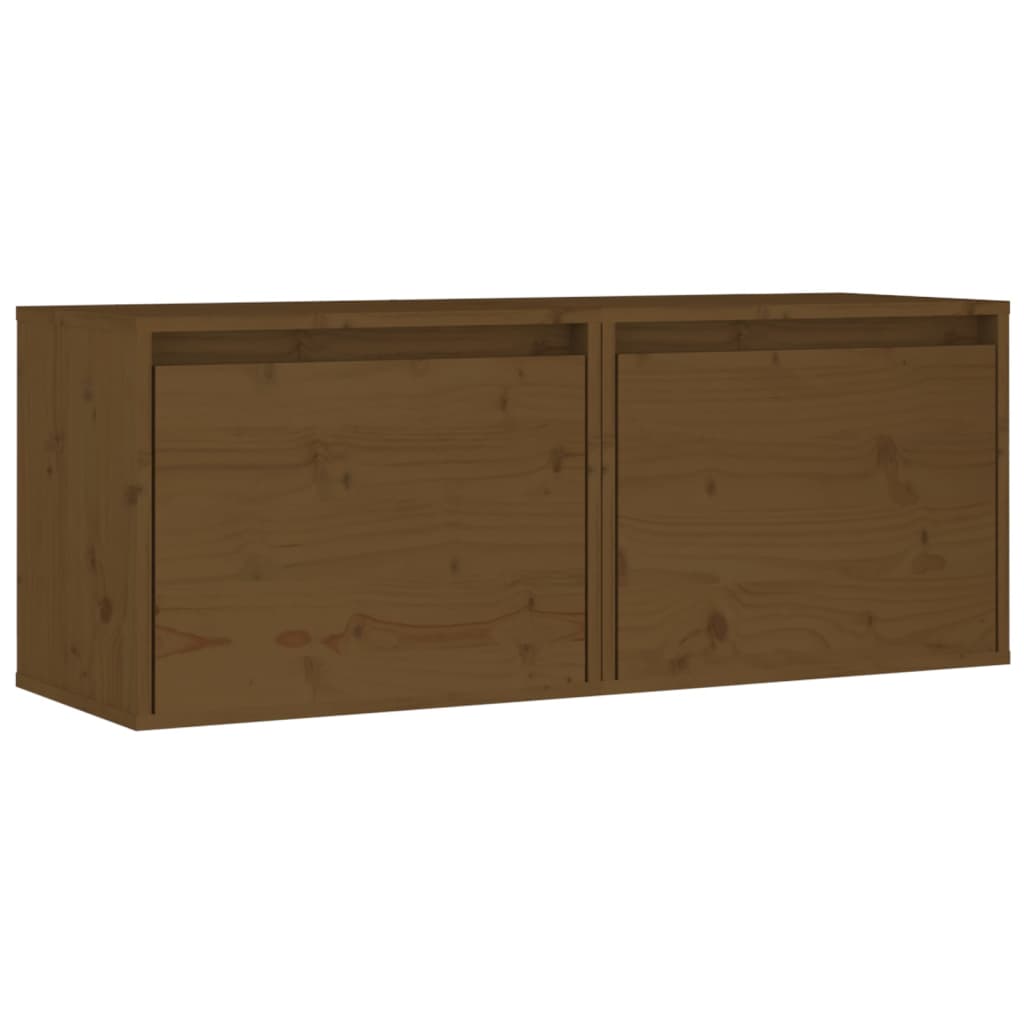 Wandkasten 2 st 45x30x35 cm massief grenenhout honingbruin is nu te koop bij PeponiXL, paradijselijk wonen!