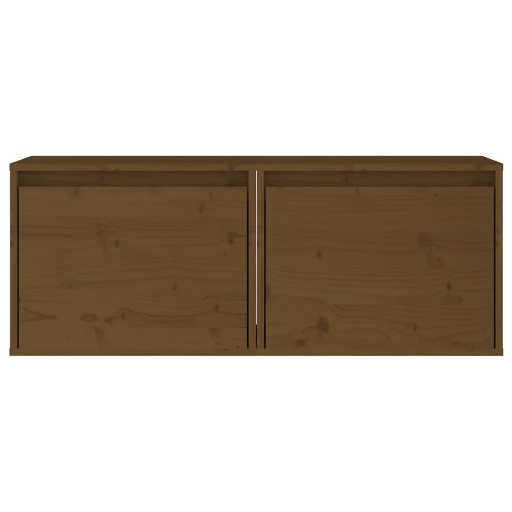 Wandkasten 2 st 45x30x35 cm massief grenenhout honingbruin is nu te koop bij PeponiXL, paradijselijk wonen!