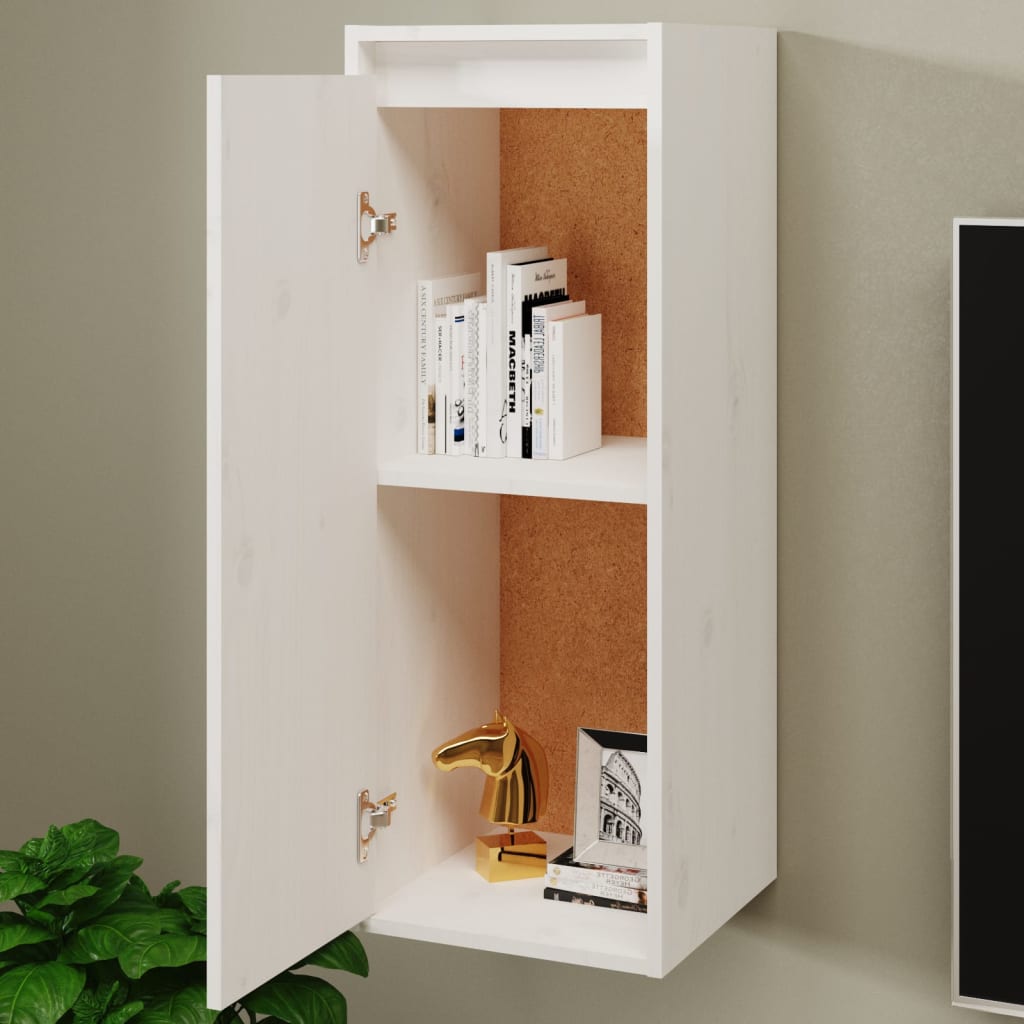 Wandkast 30x30x80 cm massief grenenhout wit is nu te koop bij PeponiXL, paradijselijk wonen!