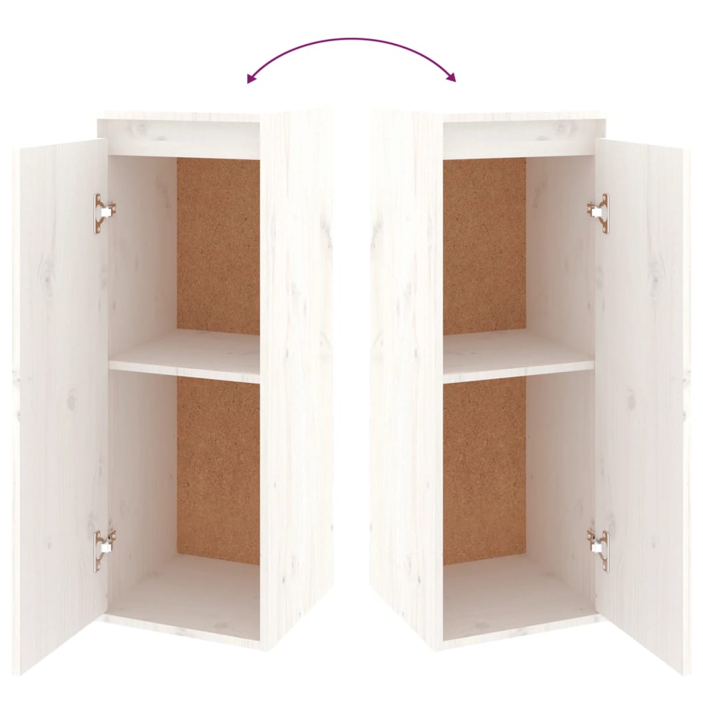 Wandkast 30x30x80 cm massief grenenhout wit is nu te koop bij PeponiXL, paradijselijk wonen!