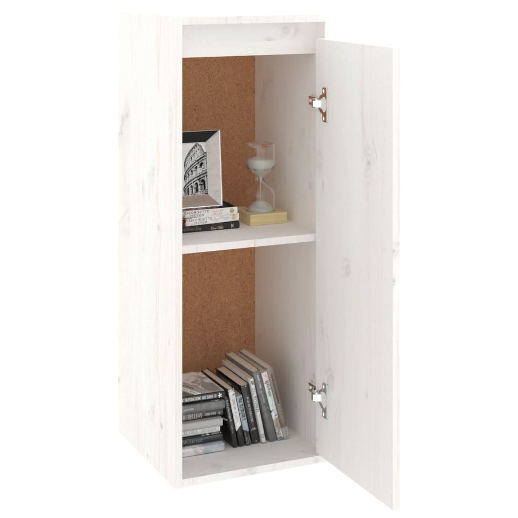 Wandkasten 2 st 30x30x80 cm massief grenenhout wit is nu te koop bij PeponiXL, paradijselijk wonen!
