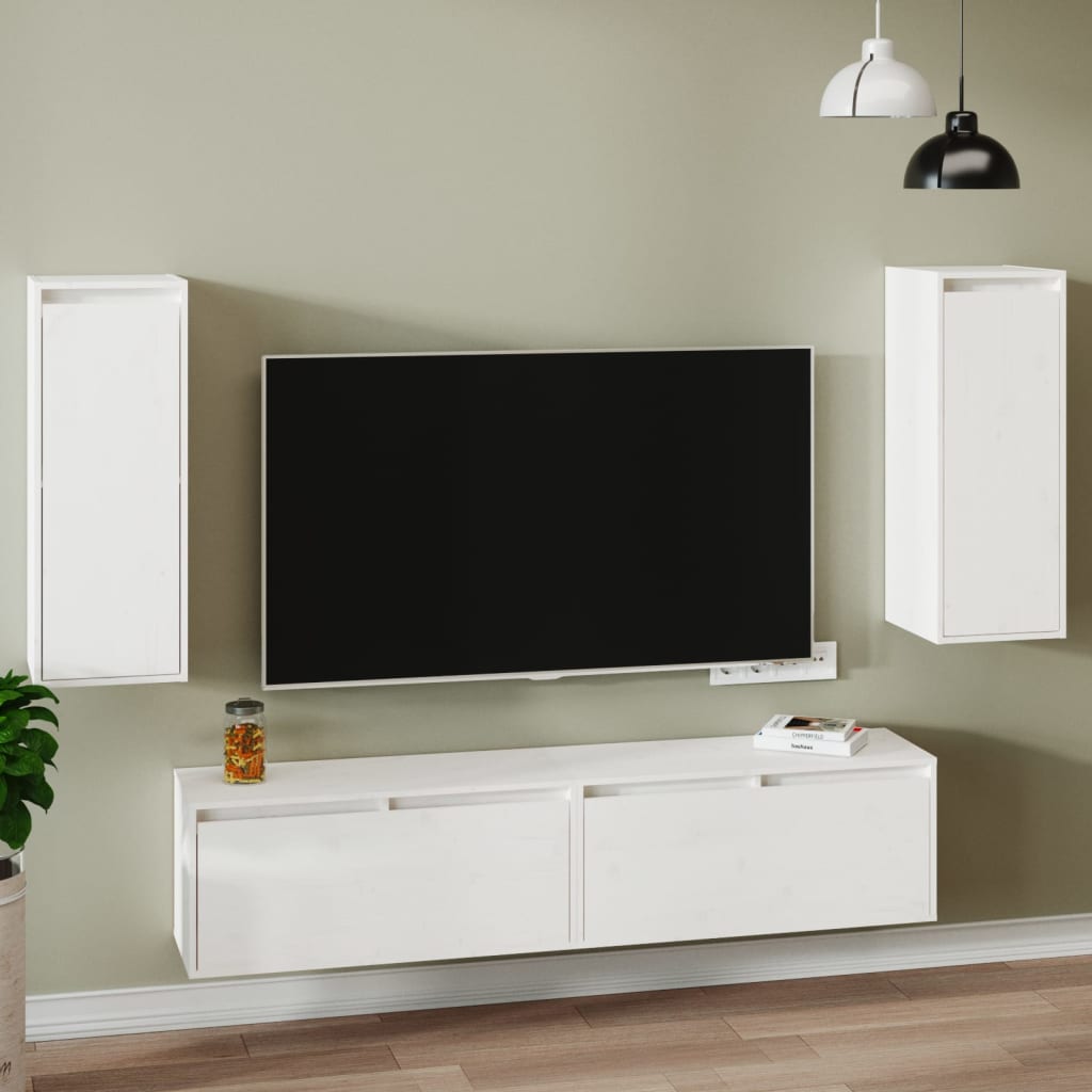 Wandkasten 2 st 30x30x80 cm massief grenenhout wit is nu te koop bij PeponiXL, paradijselijk wonen!