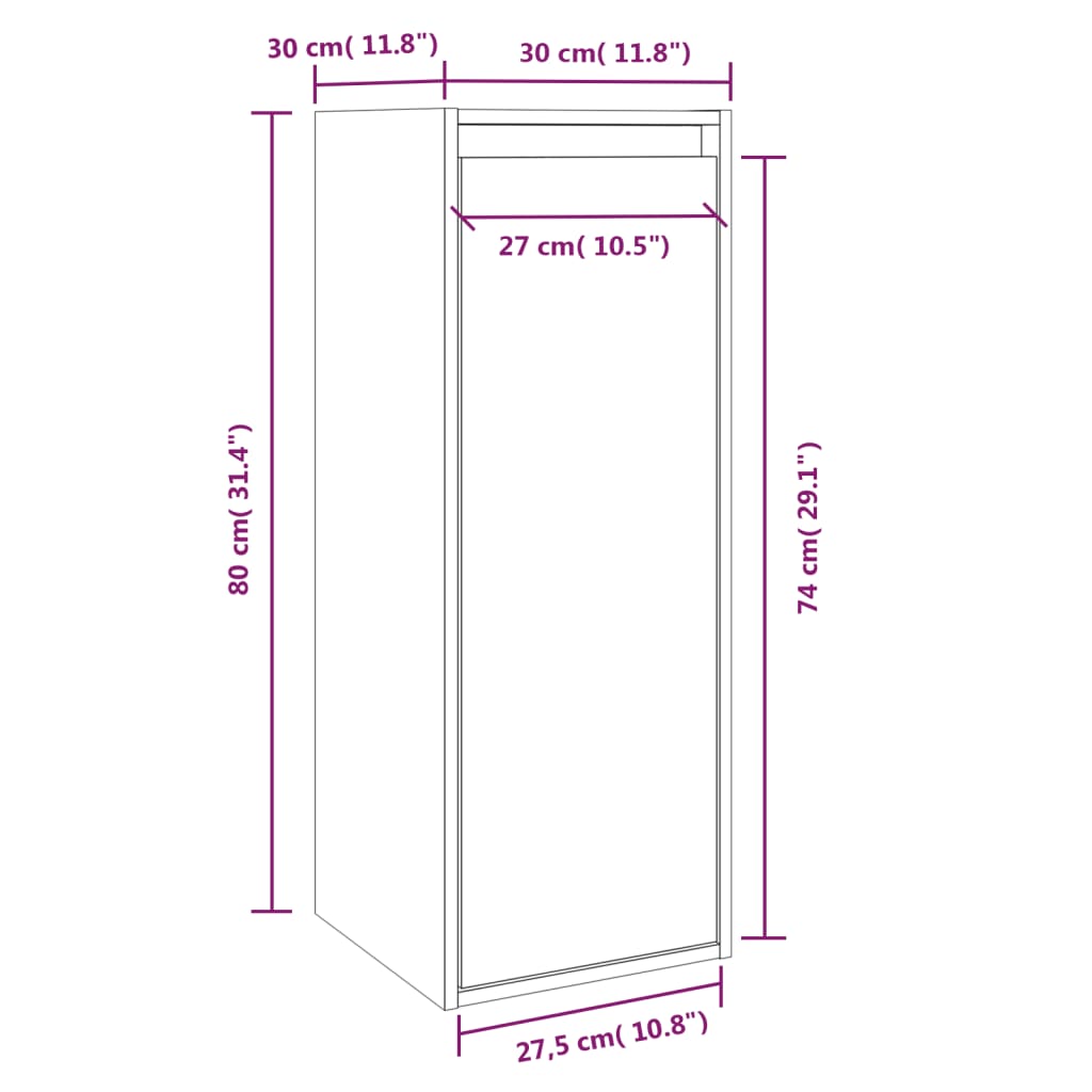 Wandkasten 2 st 30x30x80 cm massief grenenhout zwart is nu te koop bij PeponiXL, paradijselijk wonen!