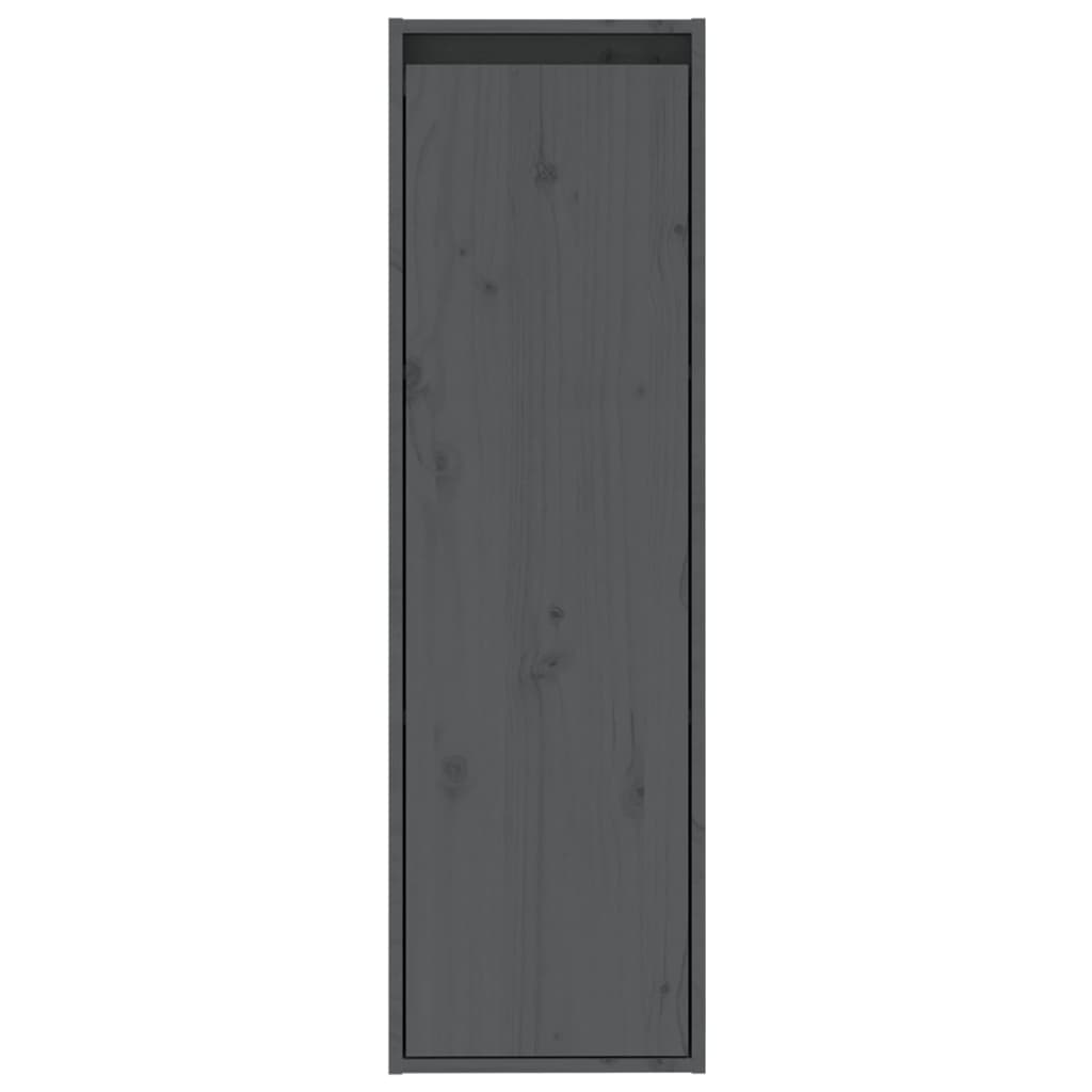 Wandkasten 2 st 30x30x100 cm massief grenenhout grijs is nu te koop bij PeponiXL, paradijselijk wonen!