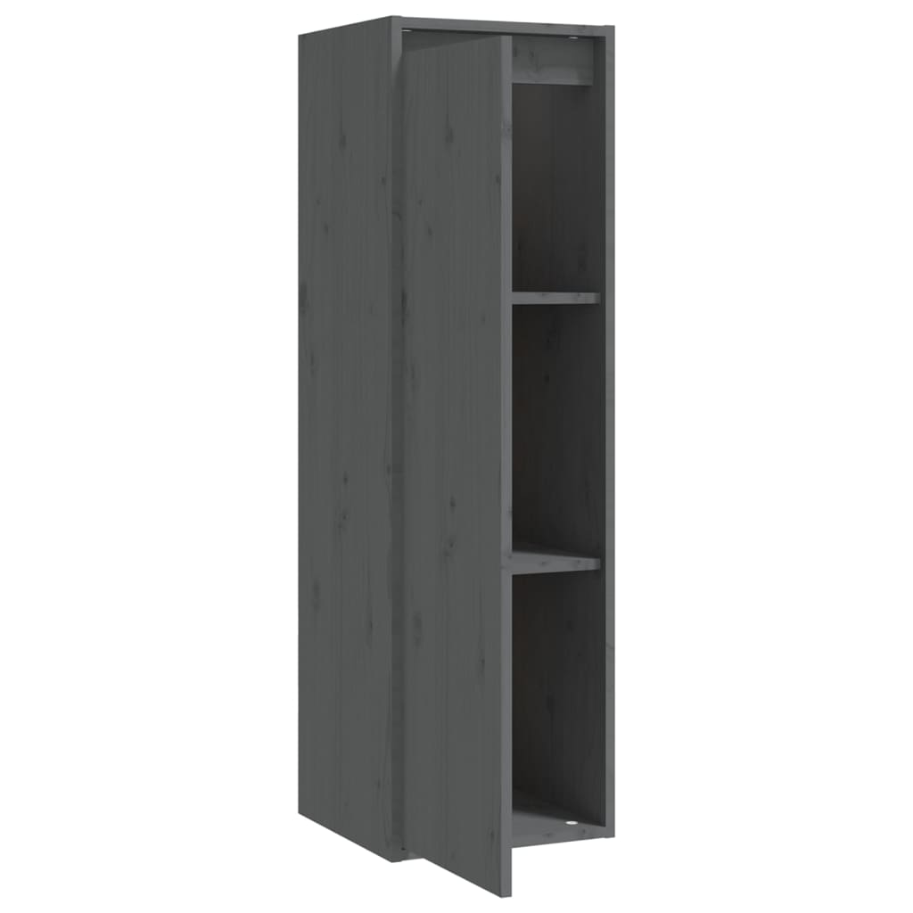 Wandkasten 2 st 30x30x100 cm massief grenenhout grijs is nu te koop bij PeponiXL, paradijselijk wonen!