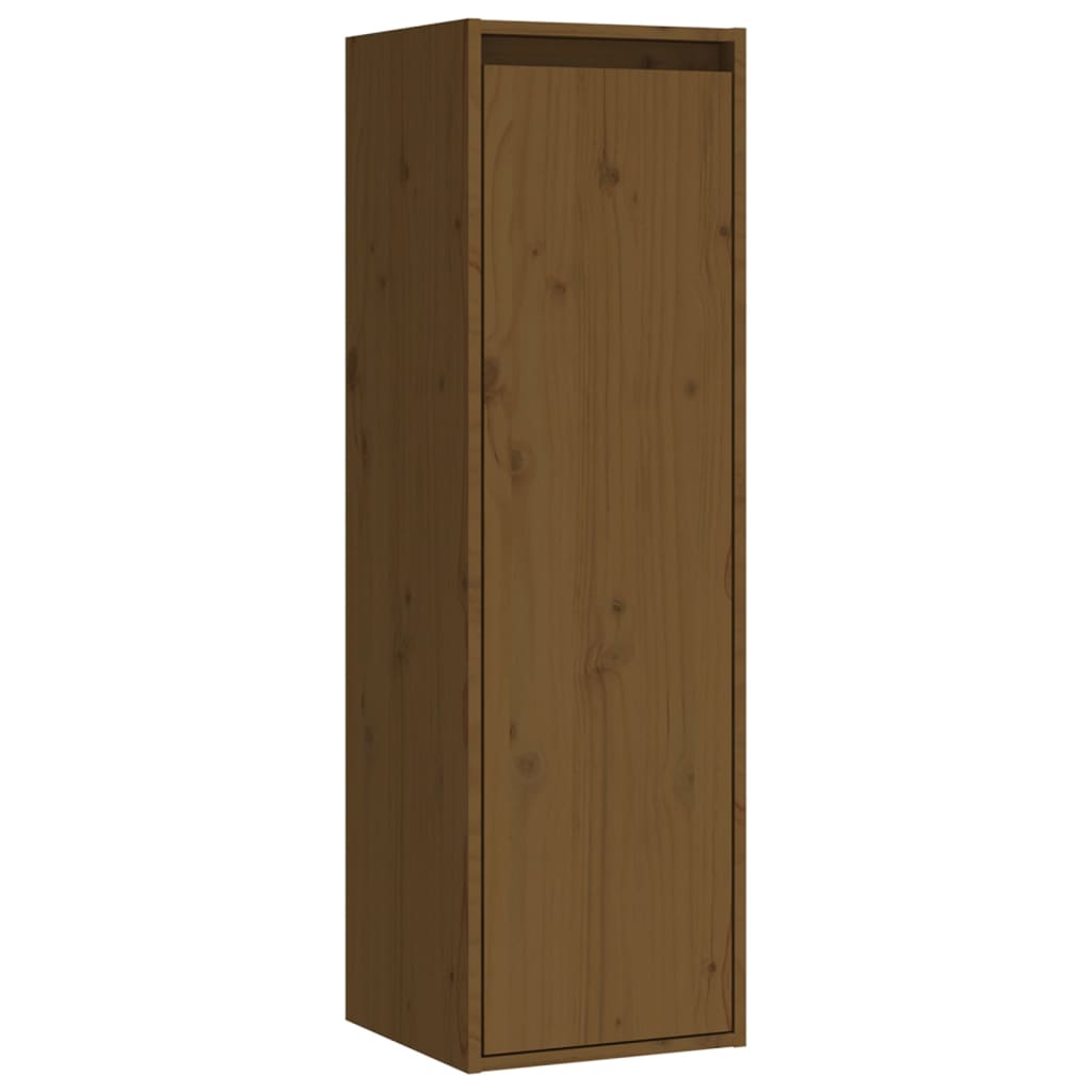 Wandkasten 2 st 30x30x100 cm massief grenenhout honingbruin is nu te koop bij PeponiXL, paradijselijk wonen!