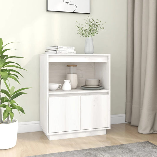 Dressoir 60x34x75 cm massief grenenhout wit is nu te koop bij PeponiXL, paradijselijk wonen!