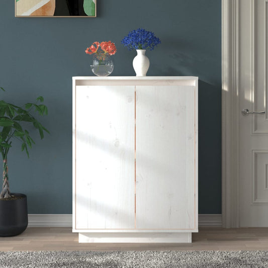 Schoenenkast 60x35x80 cm massief grenenhout wit is nu te koop bij PeponiXL, paradijselijk wonen!