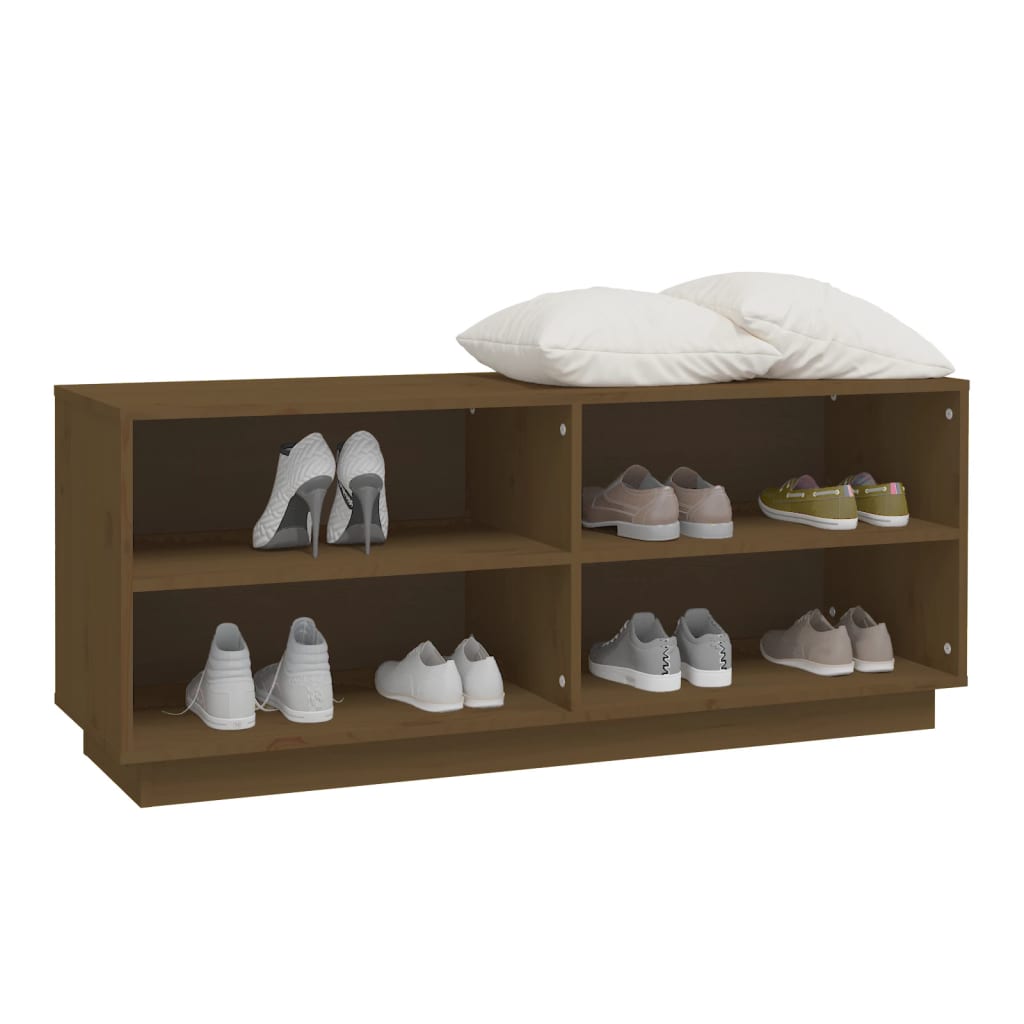 Schoenenkast 110x34x45 cm massief grenenhout honingbruin is nu te koop bij PeponiXL, paradijselijk wonen!