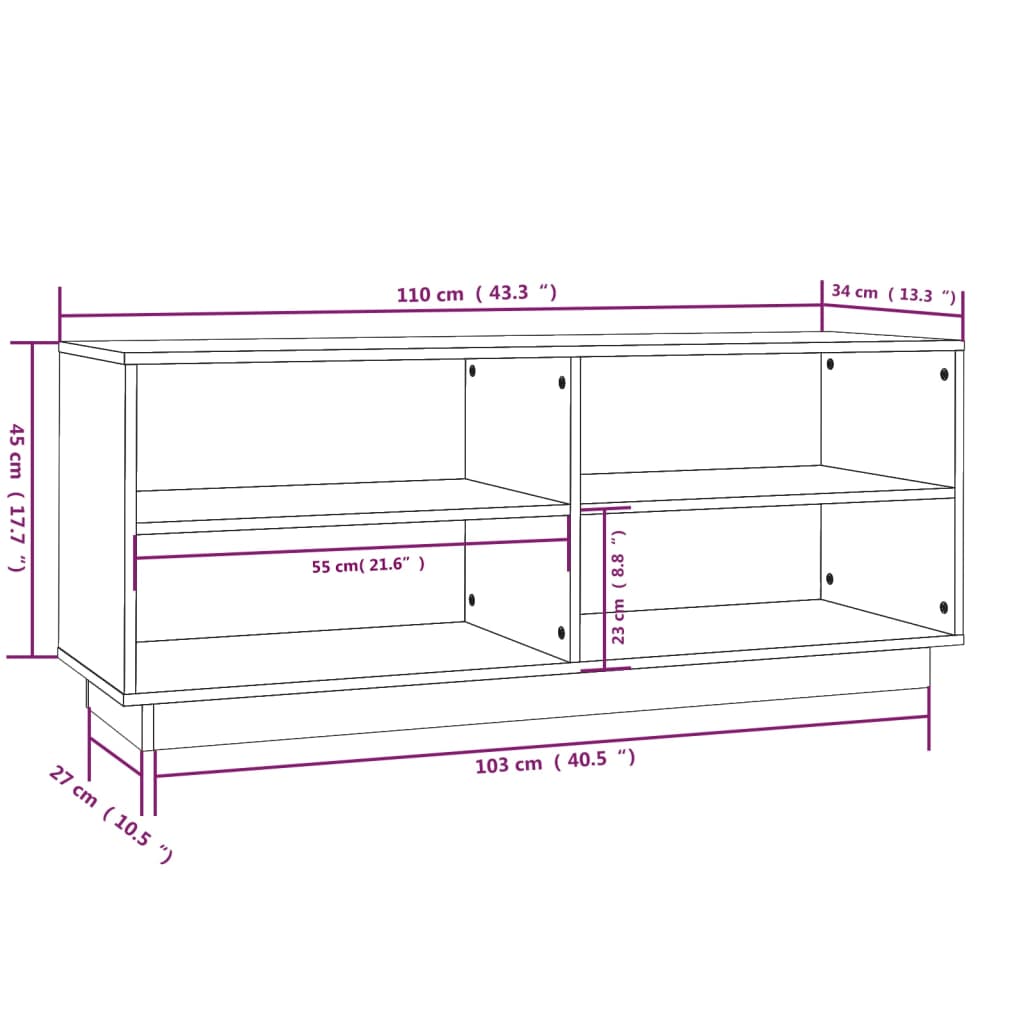 Schoenenkast 110x34x45 cm massief grenenhout honingbruin is nu te koop bij PeponiXL, paradijselijk wonen!