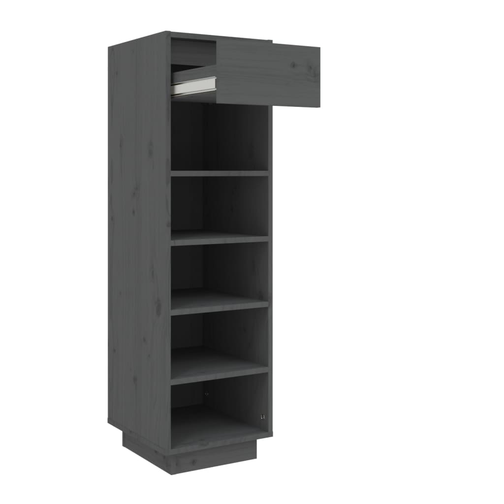 Schoenenkast 30x34x105 cm massief grenenhout grijs is nu te koop bij PeponiXL, paradijselijk wonen!