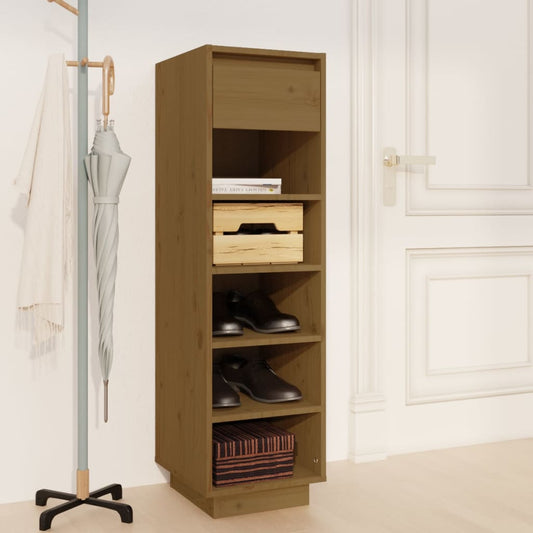 Schoenenkast 30x34x105 cm massief grenenhout honingbruin is nu te koop bij PeponiXL, paradijselijk wonen!