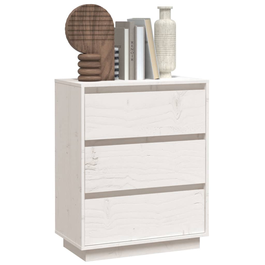 Dressoir 60x34x75 cm massief grenenhout wit is nu te koop bij PeponiXL, paradijselijk wonen!