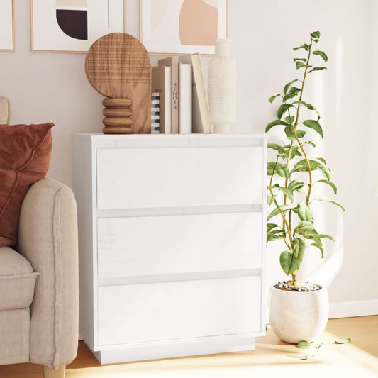 Dressoir 60x34x75 cm massief grenenhout wit is nu te koop bij PeponiXL, paradijselijk wonen!