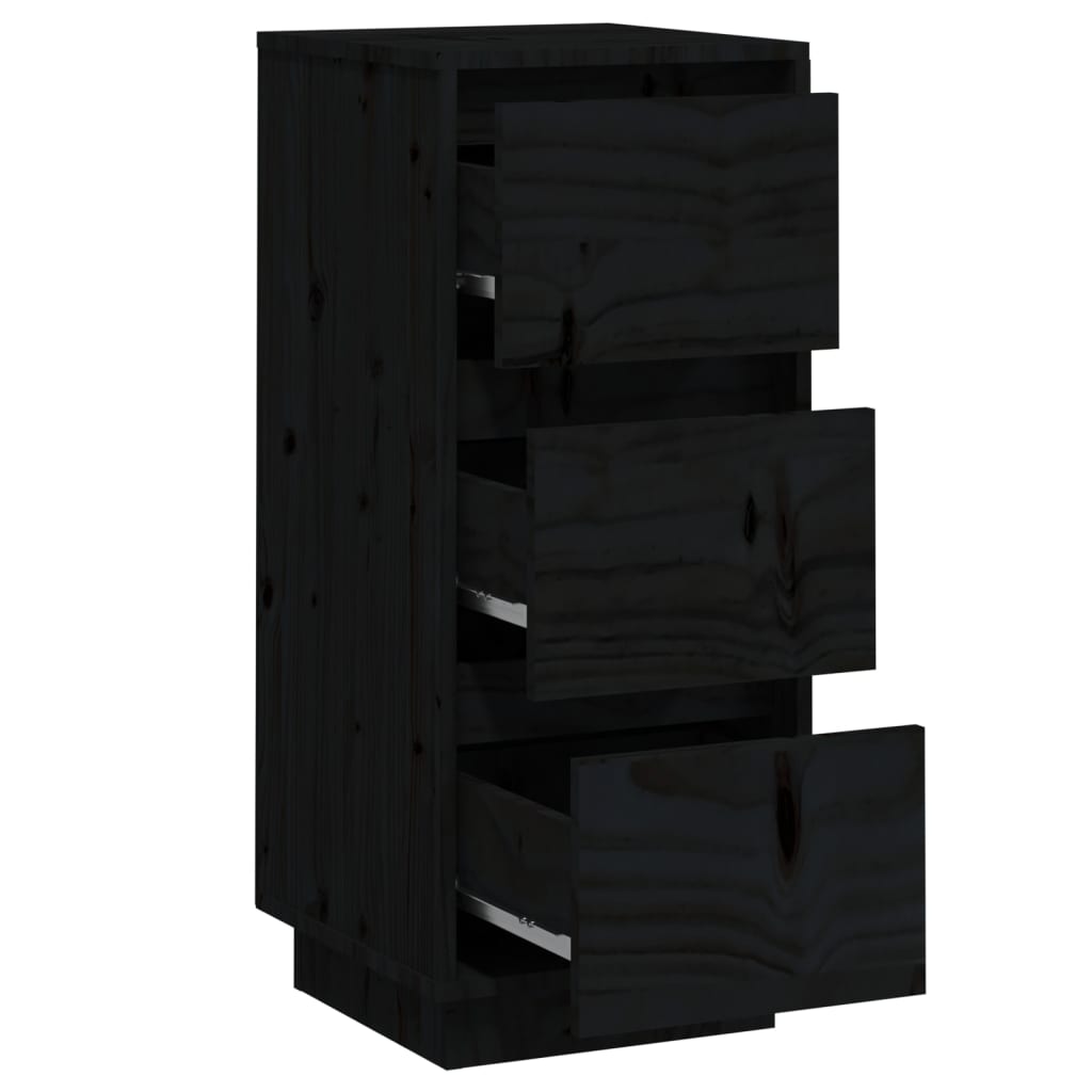 Dressoirs 2 st 32x34x75 cm massief grenenhout zwart is nu te koop bij PeponiXL, paradijselijk wonen!