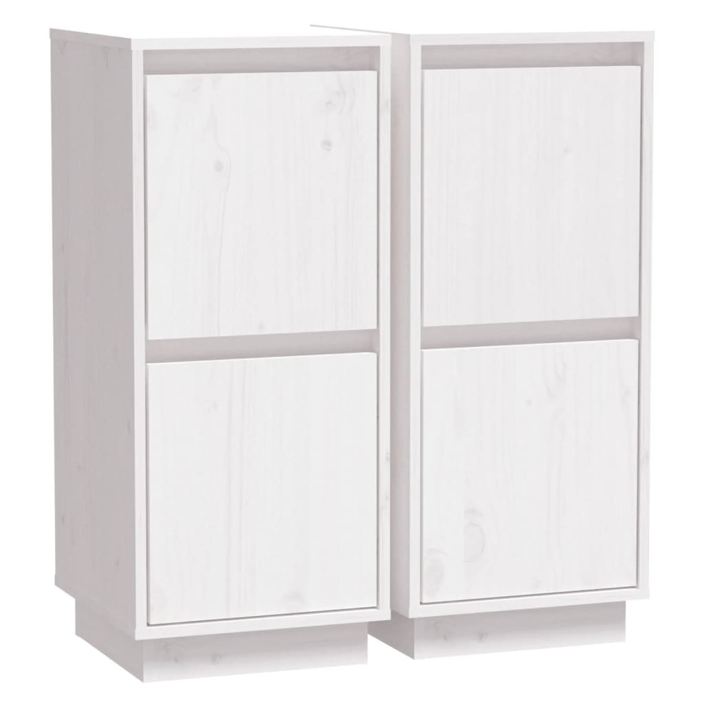 Dressoirs 2 st 31,5x34x75 cm massief grenenhout wit is nu te koop bij PeponiXL, paradijselijk wonen!