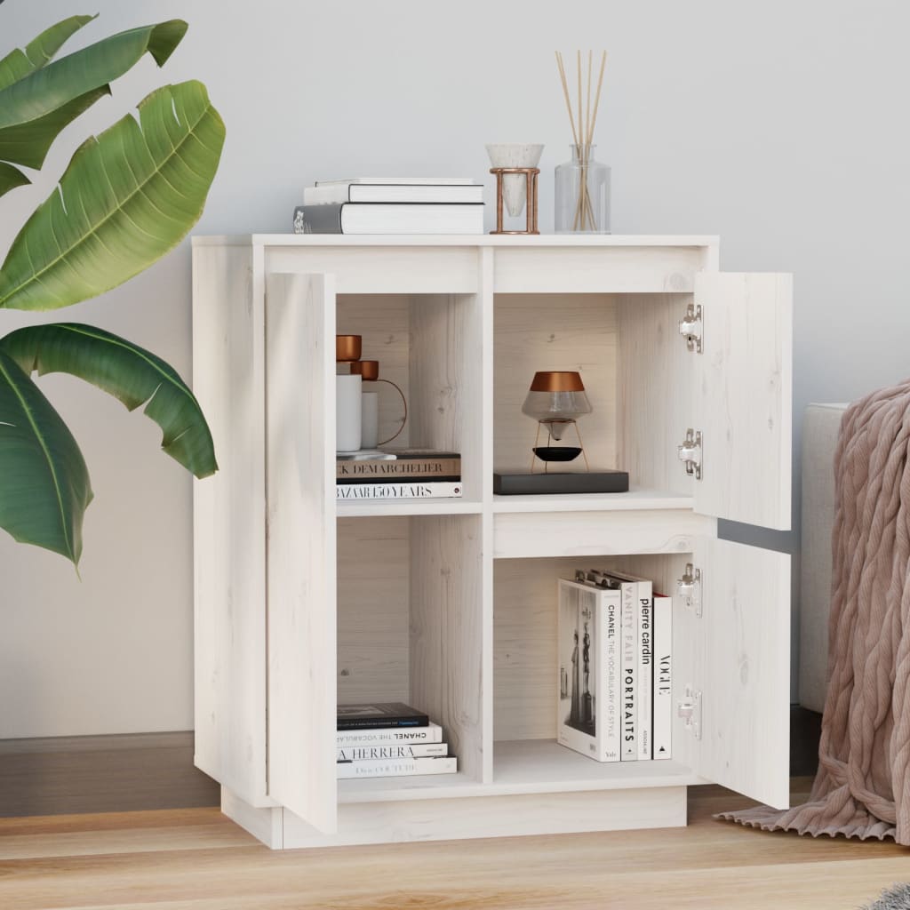 Dressoir 60x34x75 cm massief grenenhout wit is nu te koop bij PeponiXL, paradijselijk wonen!