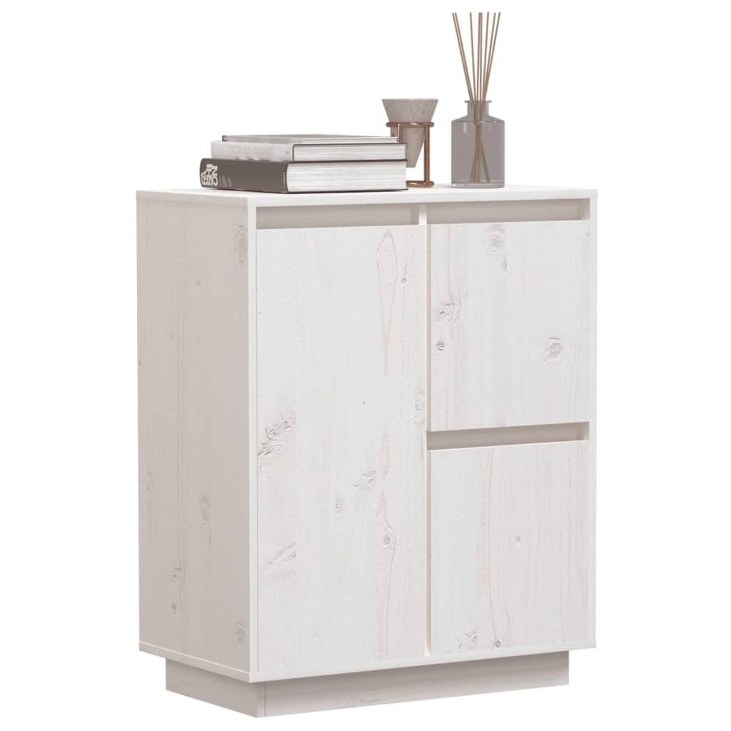 Dressoir 60x34x75 cm massief grenenhout wit is nu te koop bij PeponiXL, paradijselijk wonen!