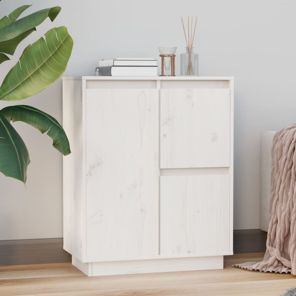 Dressoir 60x34x75 cm massief grenenhout wit is nu te koop bij PeponiXL, paradijselijk wonen!