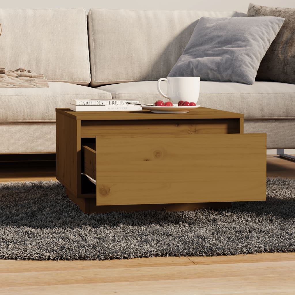 Salontafel 55x56x32 cm massief grenenhout honingbruin is nu te koop bij PeponiXL, paradijselijk wonen!