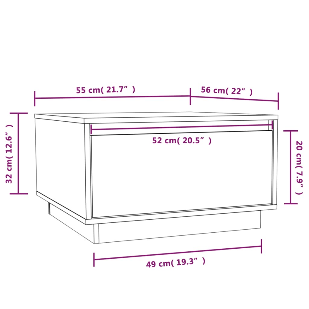 Salontafel 55x56x32 cm massief grenenhout honingbruin is nu te koop bij PeponiXL, paradijselijk wonen!