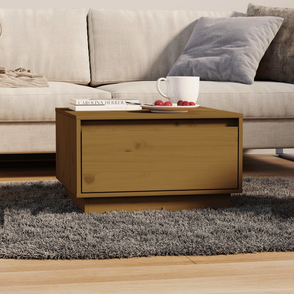 Salontafel 55x56x32 cm massief grenenhout honingbruin is nu te koop bij PeponiXL, paradijselijk wonen!
