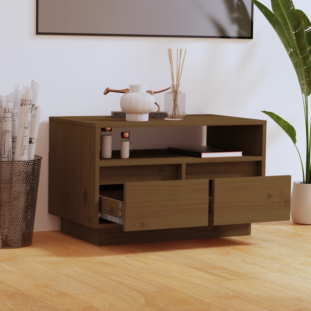 Tv-meubel 60x35x37 cm massief grenenhout honingbruin is nu te koop bij PeponiXL, paradijselijk wonen!