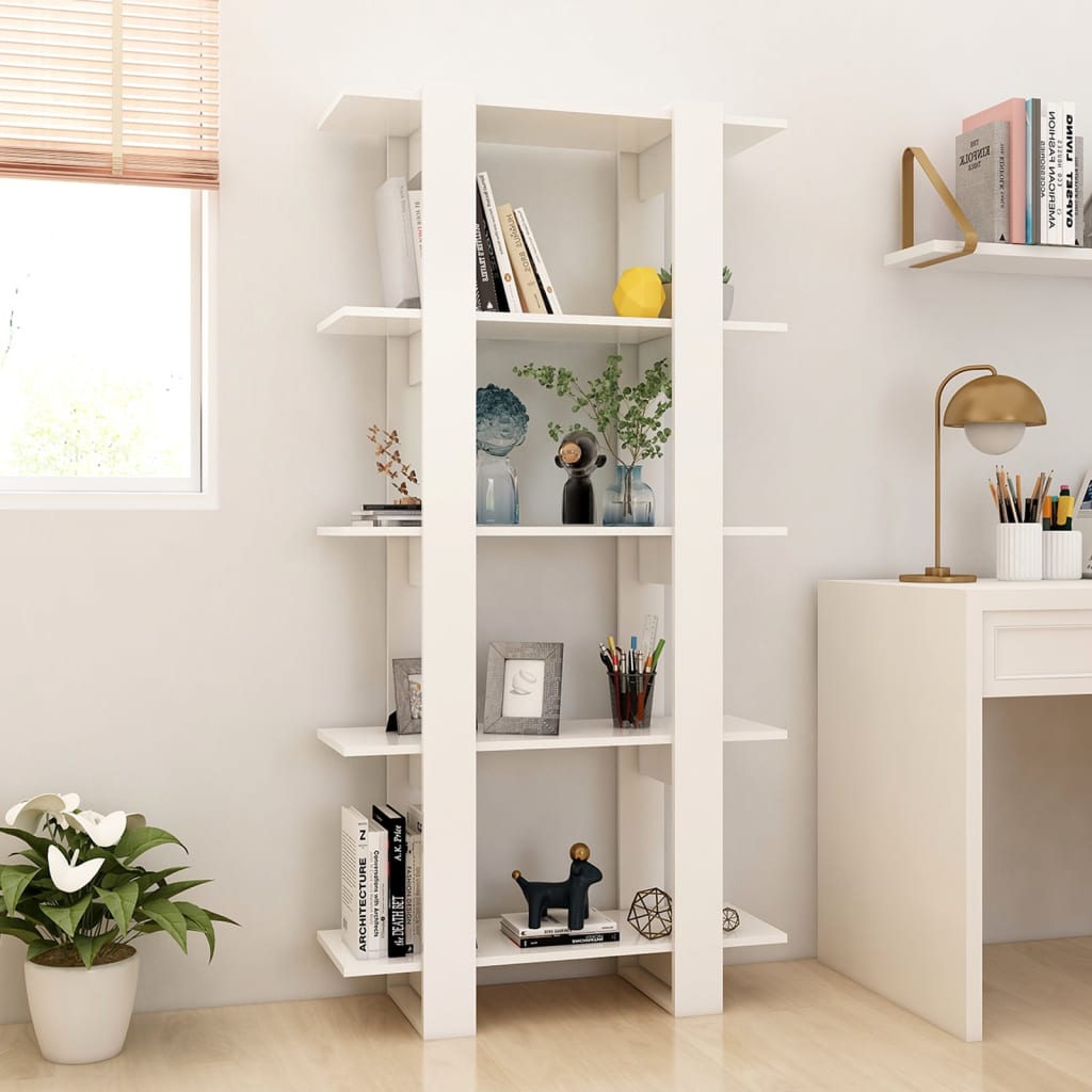 Boekenkast/kamerscherm 80x30x160 cm bewerkt hout wit is nu te koop bij PeponiXL, paradijselijk wonen!