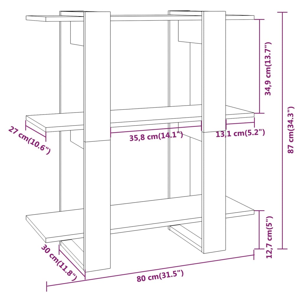 Boekenkast/kamerscherm 80x30x87 cm zwart is nu te koop bij PeponiXL, paradijselijk wonen!