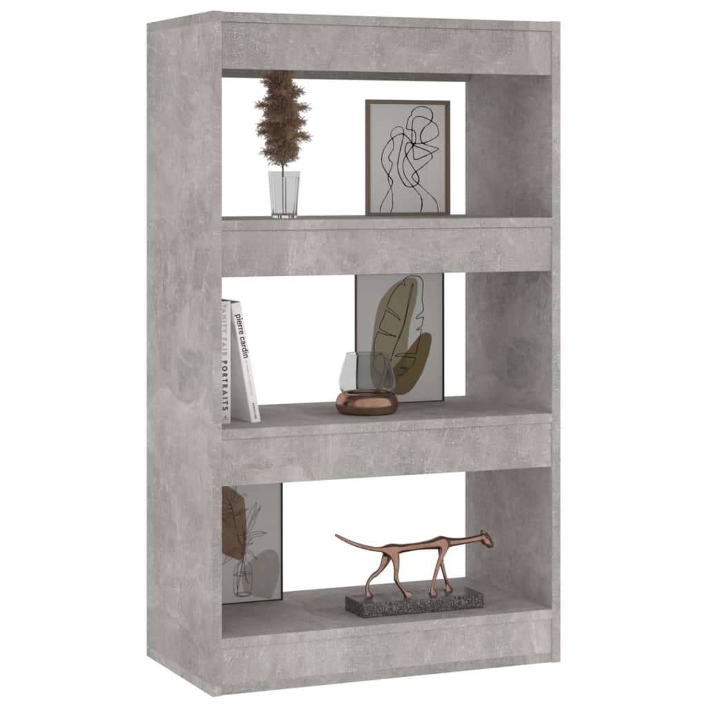 Boekenkast/kamerscherm 60x30x103 cm bewerkt hout betongrijs is nu te koop bij PeponiXL, paradijselijk wonen!