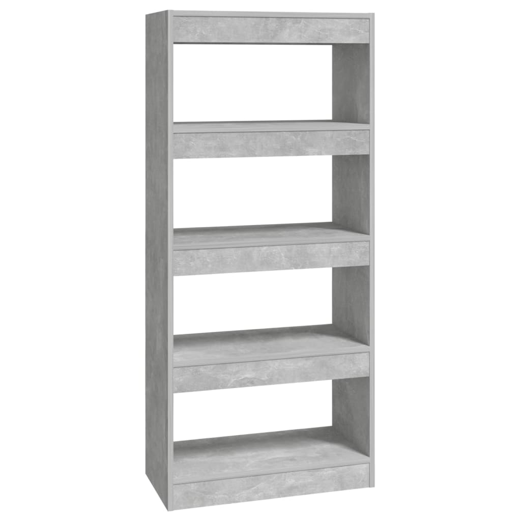 Boekenkast/kamerscherm 60x30x135 cm bewerkt hout betongrijs is nu te koop bij PeponiXL, paradijselijk wonen!