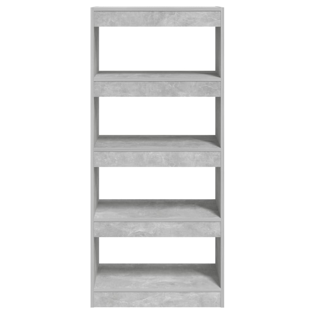 Boekenkast/kamerscherm 60x30x135 cm bewerkt hout betongrijs is nu te koop bij PeponiXL, paradijselijk wonen!