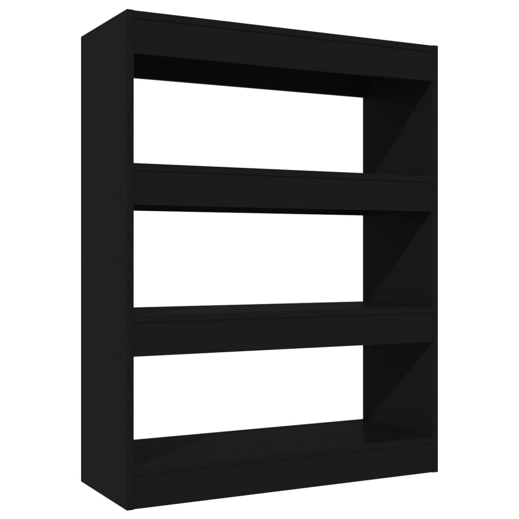 Boekenkast/kamerscherm 80x30x103 cm bewerkt hout zwart is nu te koop bij PeponiXL, paradijselijk wonen!