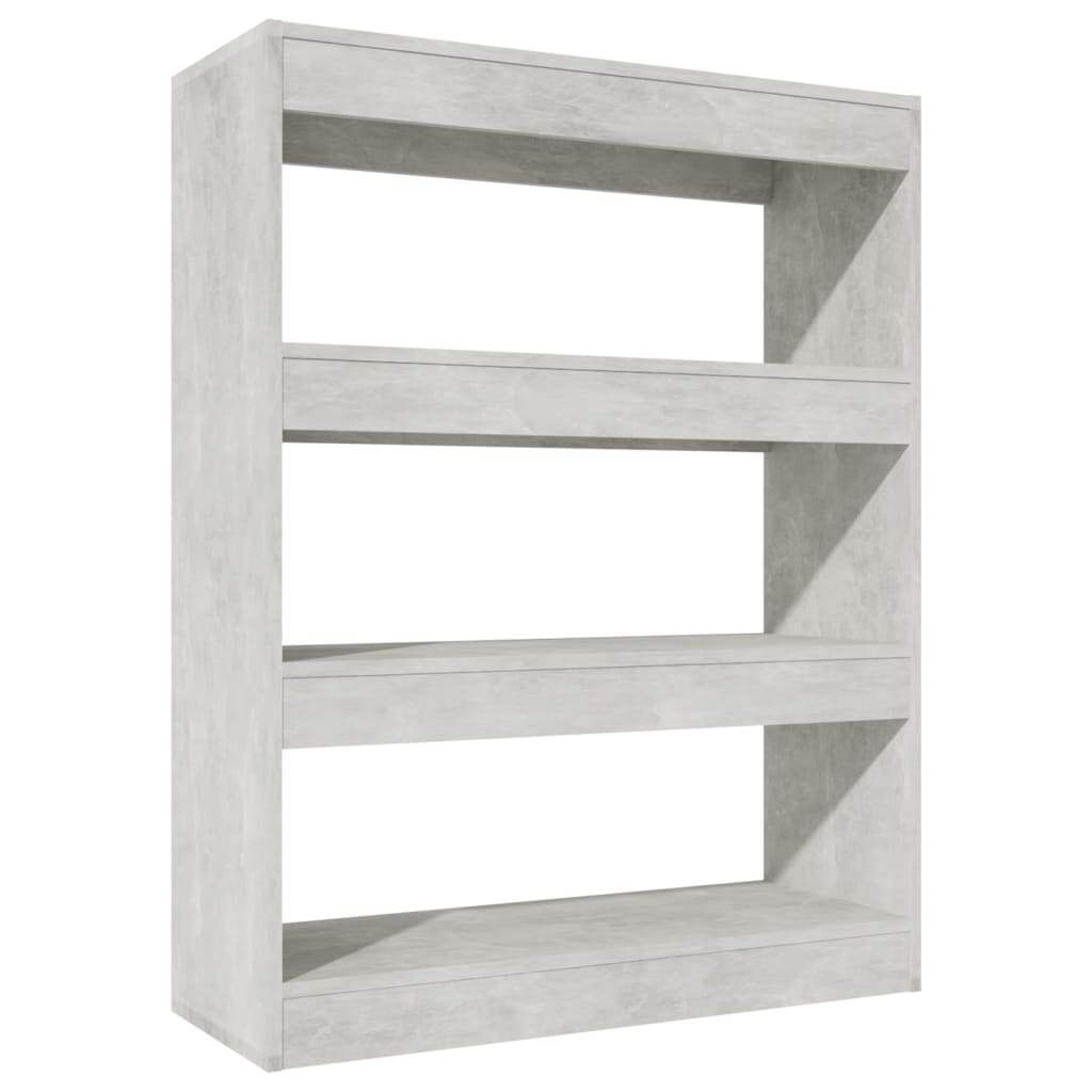 Boekenkast/kamerscherm 80x30x103 cm bewerkt hout betongrijs is nu te koop bij PeponiXL, paradijselijk wonen!