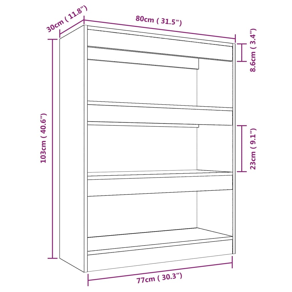 Boekenkast/kamerscherm 80x30x103 cm bewerkt hout betongrijs is nu te koop bij PeponiXL, paradijselijk wonen!