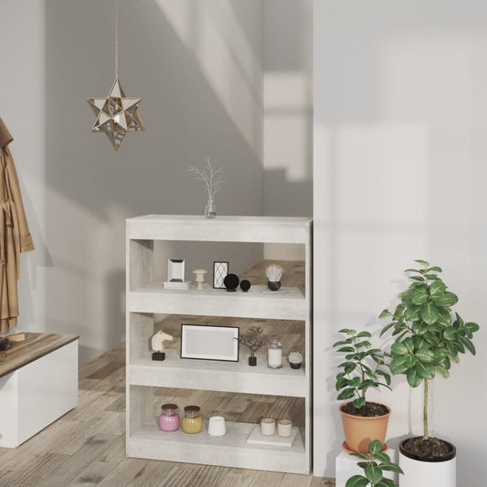 Boekenkast/kamerscherm 80x30x103 cm bewerkt hout betongrijs is nu te koop bij PeponiXL, paradijselijk wonen!