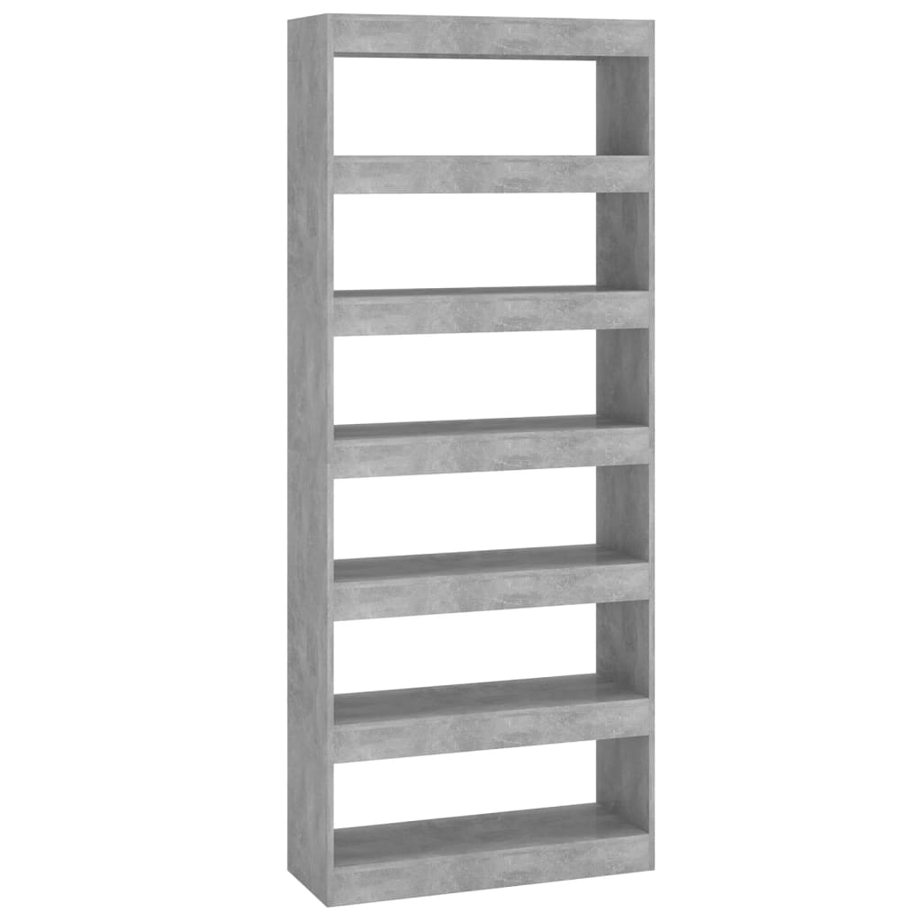 Boekenkast/kamerscherm 80x30x198 cm bewerkt hout betongrijs is nu te koop bij PeponiXL, paradijselijk wonen!