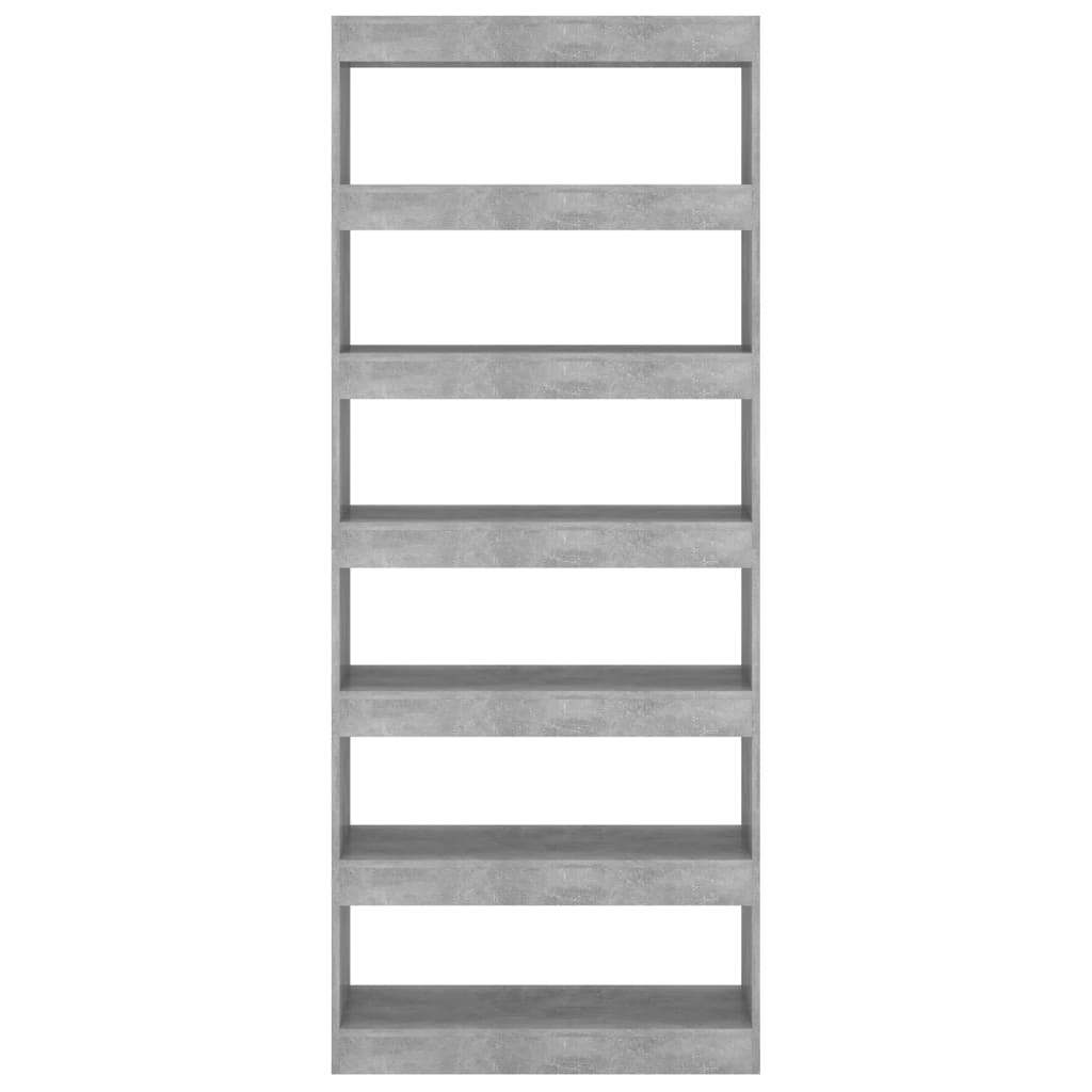 Boekenkast/kamerscherm 80x30x198 cm bewerkt hout betongrijs is nu te koop bij PeponiXL, paradijselijk wonen!
