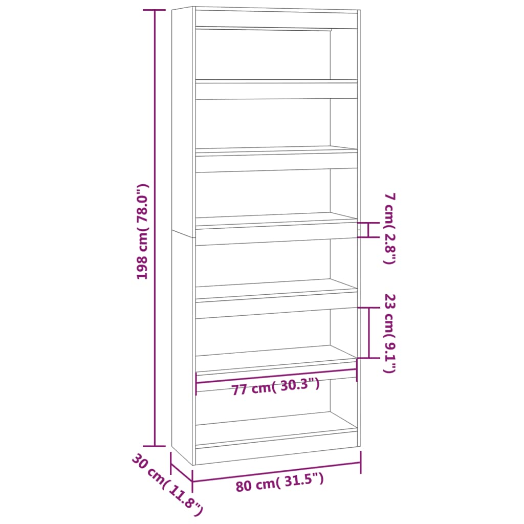 Boekenkast/kamerscherm 80x30x198 cm bewerkt hout betongrijs is nu te koop bij PeponiXL, paradijselijk wonen!