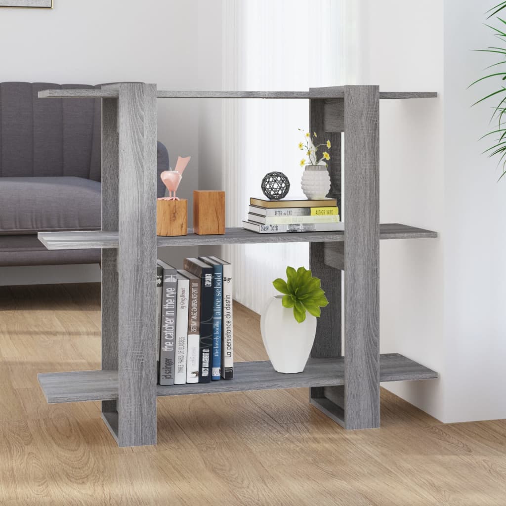 Boekenkast/kamerscherm 100x30x87 cm grijs sonoma eikenkleurig is nu te koop bij PeponiXL, paradijselijk wonen!