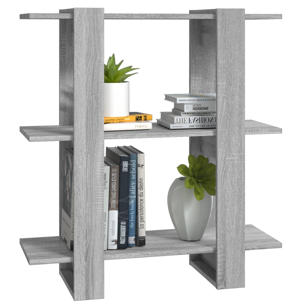 Boekenkast/kamerscherm 80x30x87 cm grijs sonoma eikenkleurig is nu te koop bij PeponiXL, paradijselijk wonen!
