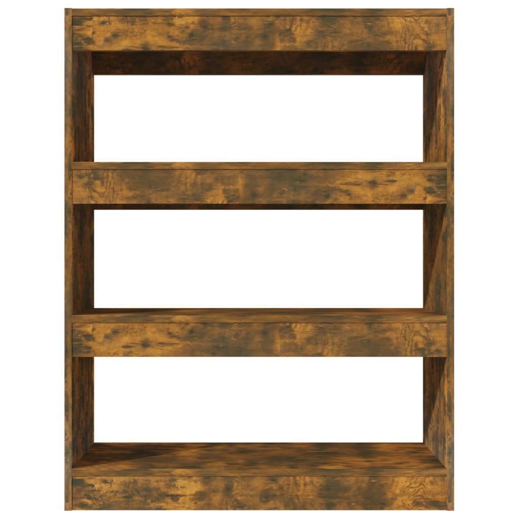 Boekenkast/kamerscherm 80x30x103 cm bewerkt hout gerookt eiken is nu te koop bij PeponiXL, paradijselijk wonen!