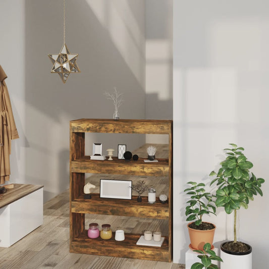 Boekenkast/kamerscherm 80x30x103 cm bewerkt hout gerookt eiken is nu te koop bij PeponiXL, paradijselijk wonen!