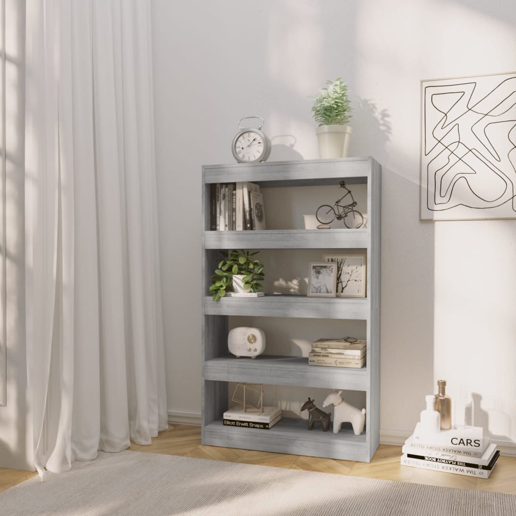 Boekenkast/kamerscherm 80x30x135 cm bewerkt hout grijs sonoma is nu te koop bij PeponiXL, paradijselijk wonen!