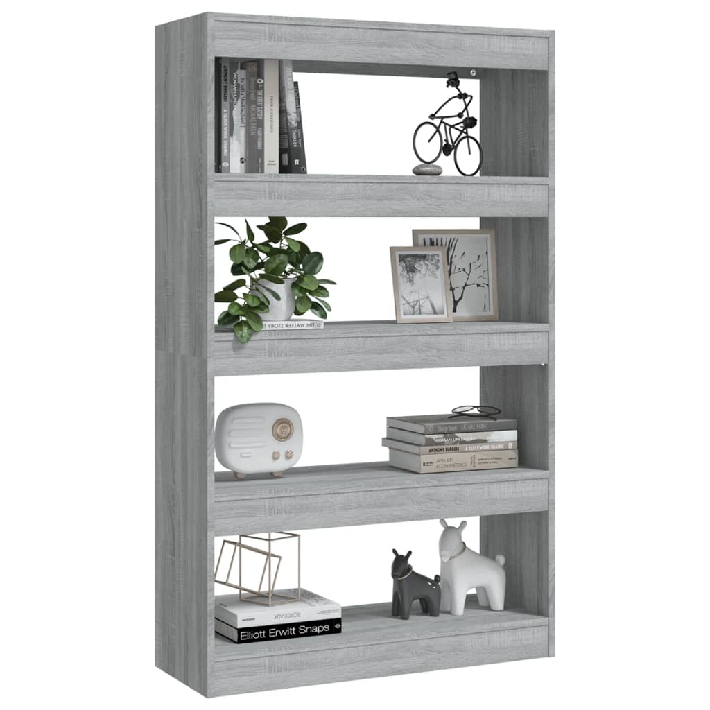 Boekenkast/kamerscherm 80x30x135 cm bewerkt hout grijs sonoma is nu te koop bij PeponiXL, paradijselijk wonen!