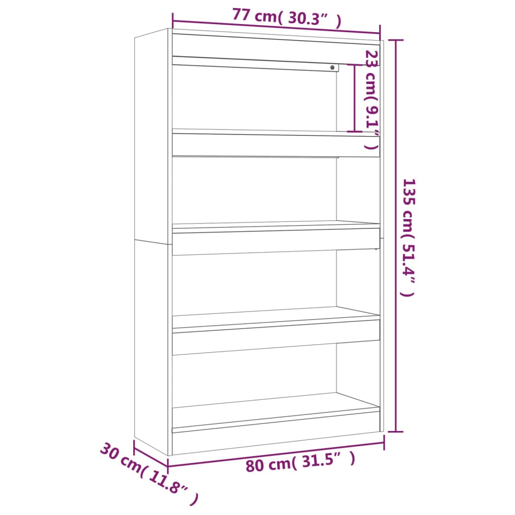 Boekenkast/kamerscherm 80x30x135 cm bewerkt hout grijs sonoma is nu te koop bij PeponiXL, paradijselijk wonen!