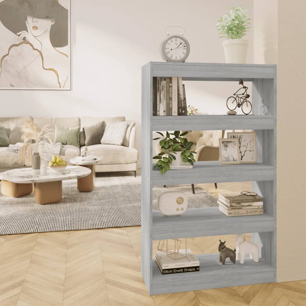 Boekenkast/kamerscherm 80x30x135 cm bewerkt hout grijs sonoma is nu te koop bij PeponiXL, paradijselijk wonen!