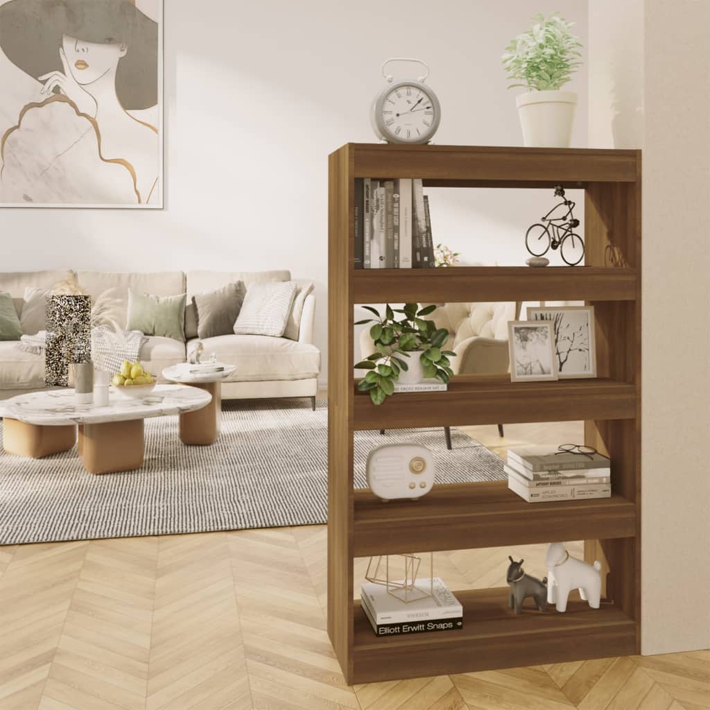 Boekenkast/kamerscherm 80x30x135 cm bewerkt hout bruin eiken is nu te koop bij PeponiXL, paradijselijk wonen!