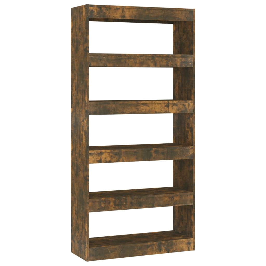 Boekenkast/kamerscherm 80x30x166 cm spaanplaat gerookt eiken is nu te koop bij PeponiXL, paradijselijk wonen!